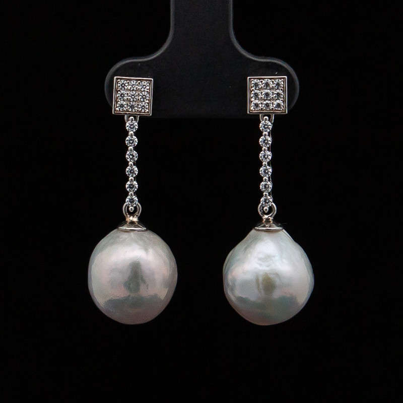 Mei - Baroque Pearl with CZ's