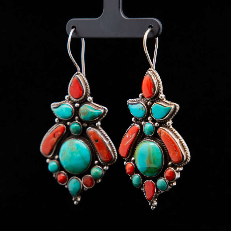 Daksha - Turquoise & Red Coral