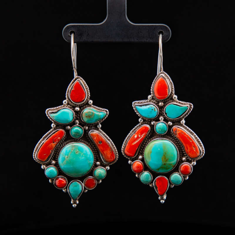 Daksha - Turquoise & Red Coral