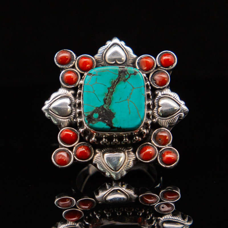 Aisha - Red Coral & Turquoise