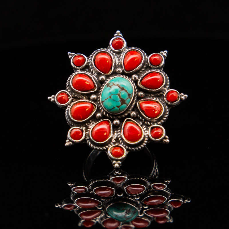 Anura - Red Coral & Turquoise