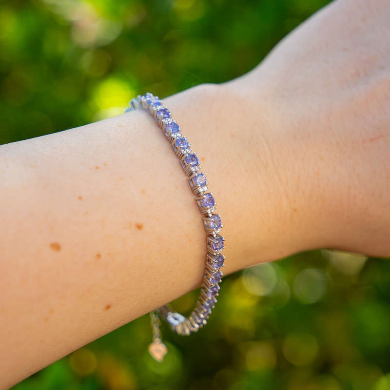 Round Tennis Bracelet - Tanzanite and Quartz
