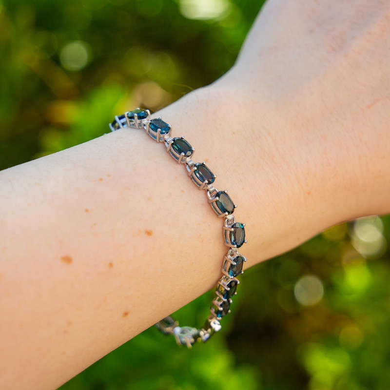 Oval Tennis Bracelet - London Blue Topaz
