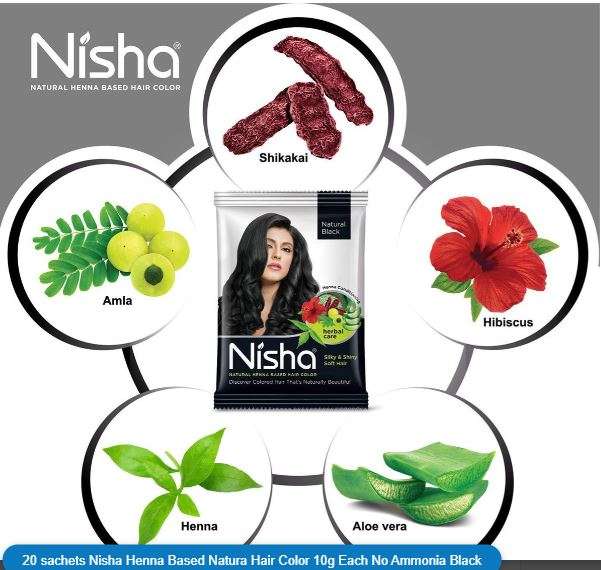 Nisha Henna Based Natural Hair Color Black