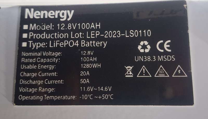 N Energy 12v 100ah 1.28kwh Wall Mount Lithium Ion Battery