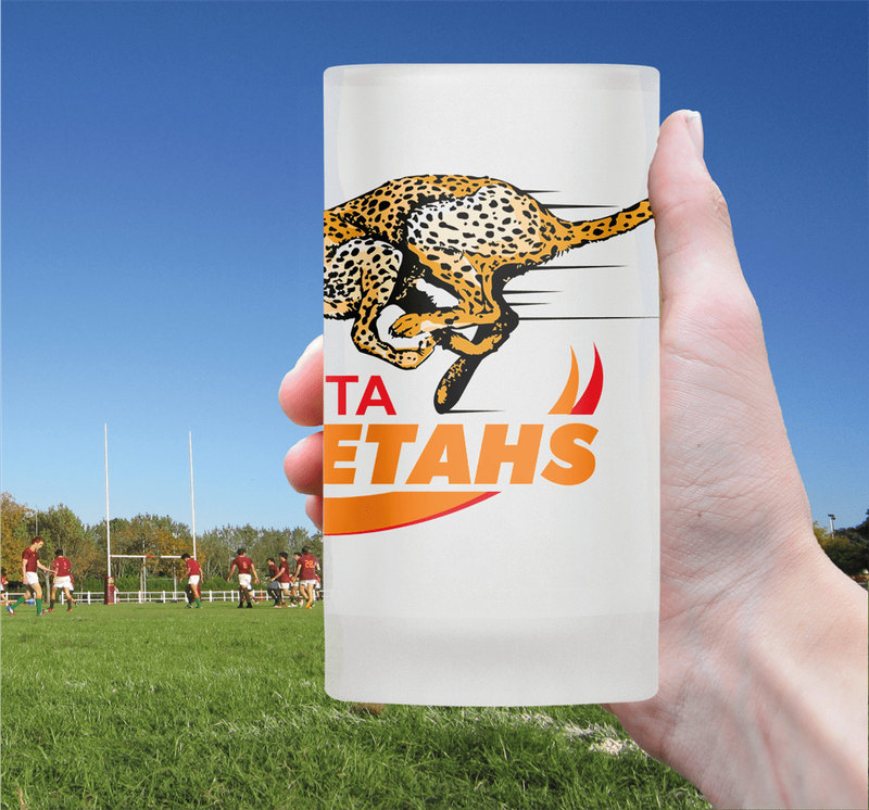CHEETAHS Rugby Frosted Glass Beer Mug