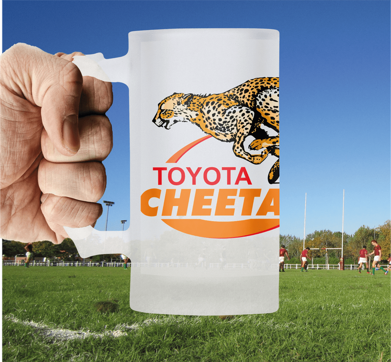 CHEETAHS Rugby Frosted Glass Beer Mug