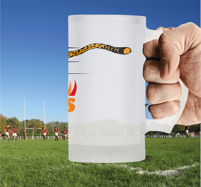 CHEETAHS Rugby Frosted Glass Beer Mug
