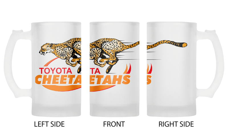 CHEETAHS Rugby Frosted Glass Beer Mug