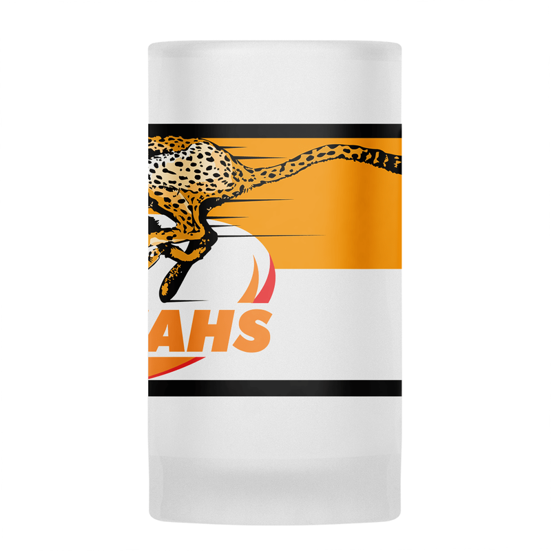 CHEETAHS Rugby Frosted Glass Beer Mug - JERSEY