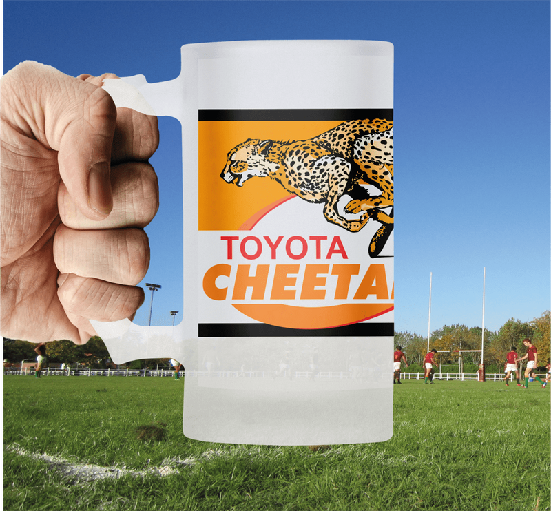 CHEETAHS Rugby Frosted Glass Beer Mug - JERSEY