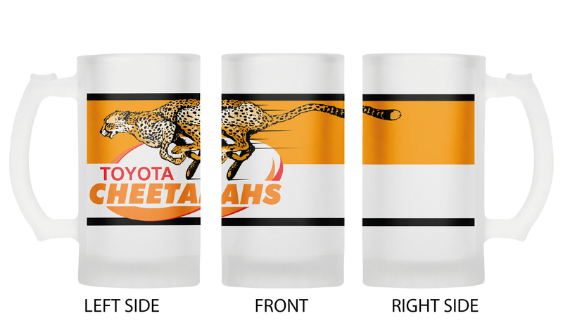 CHEETAHS Rugby Frosted Glass Beer Mug - JERSEY
