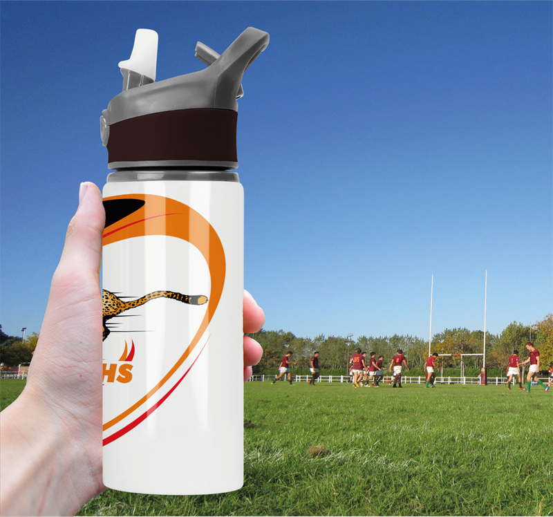 CHEETAHS Rugby Flip Top Spout Sports Water Bottle