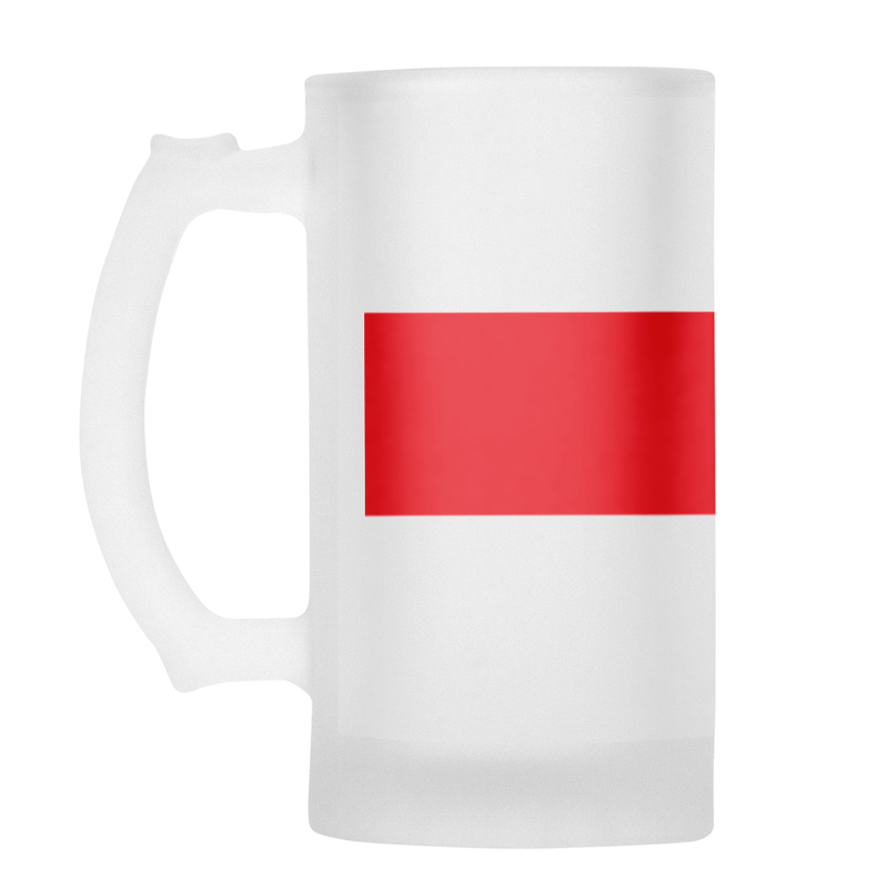LIONS Rugby Frosted Glass Beer Mug - TRADITIONAL