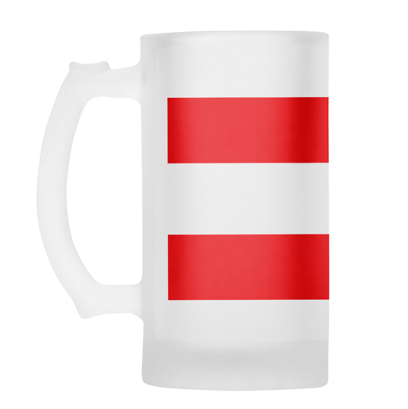 LIONS Rugby Frosted Glass Beer Mug - CLASSIC