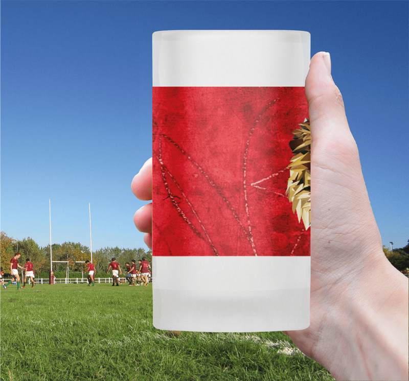 LIONS Rugby Frosted Glass Beer Mug - #LIONSPRIDE