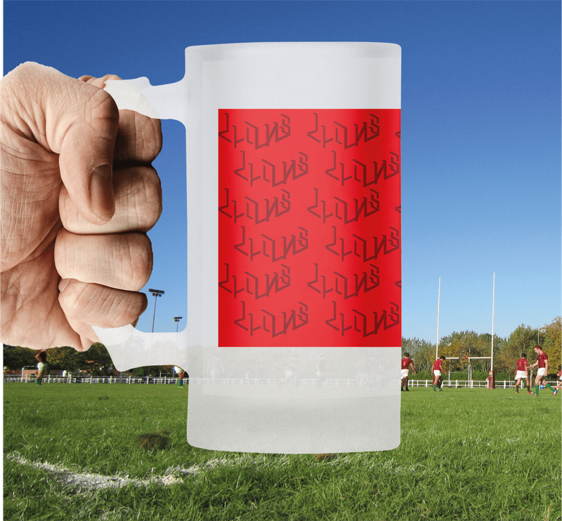 LIONS Rugby Frosted Glass Beer Mug - 2023/24 Jersey