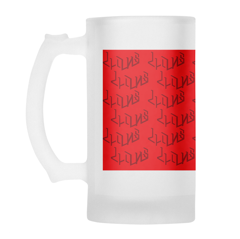 LIONS Rugby Frosted Glass Beer Mug - 2023/24 Jersey