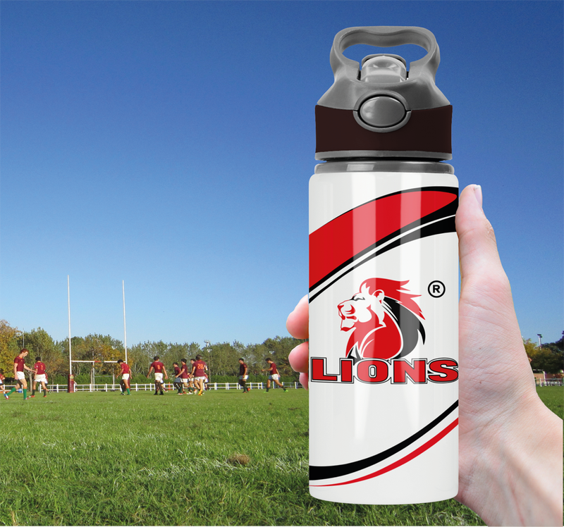 LIONS Rugby Flip Top Spout Sports Water Bottle