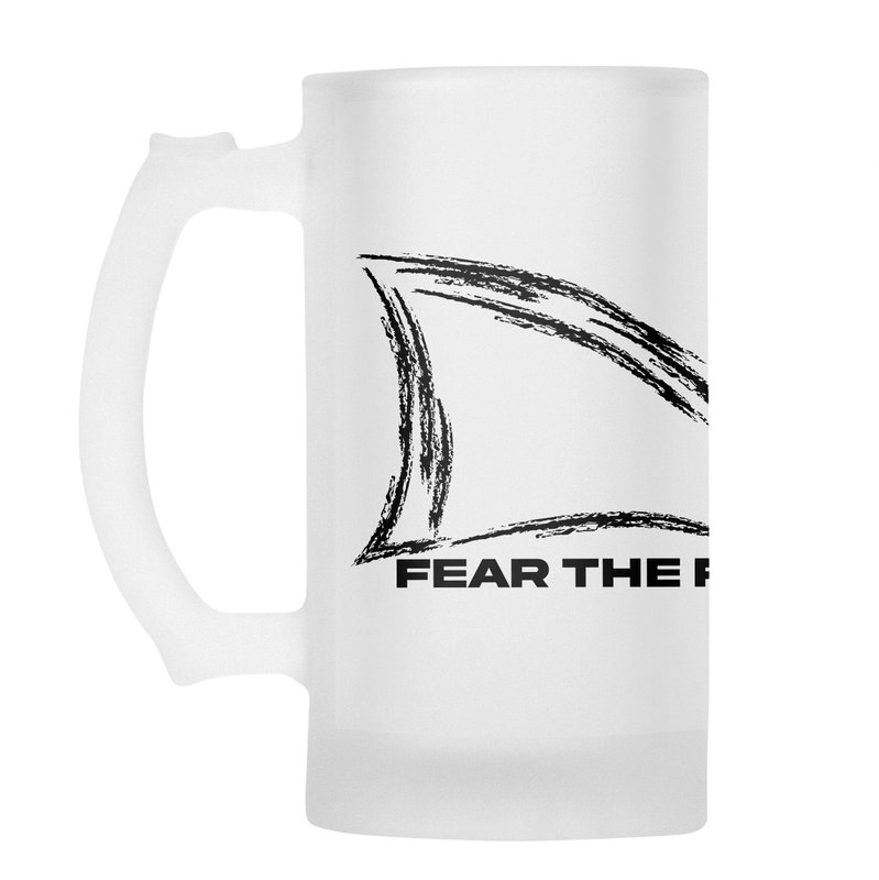 The SHARKS Rugby FEAR THE FIN Frosted Glass Beer Mug