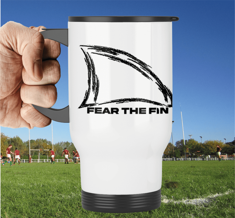 The SHARKS Rugby FEAR THE FIN Travel Mug