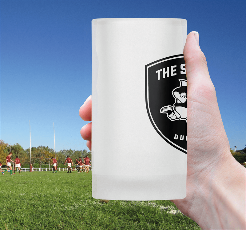 The SHARKS Rugby Frosted Glass Beer Mug