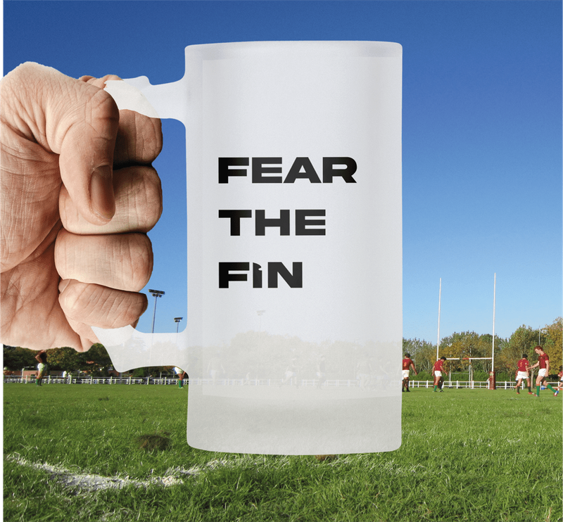The SHARKS Rugby Frosted Glass Beer Mug