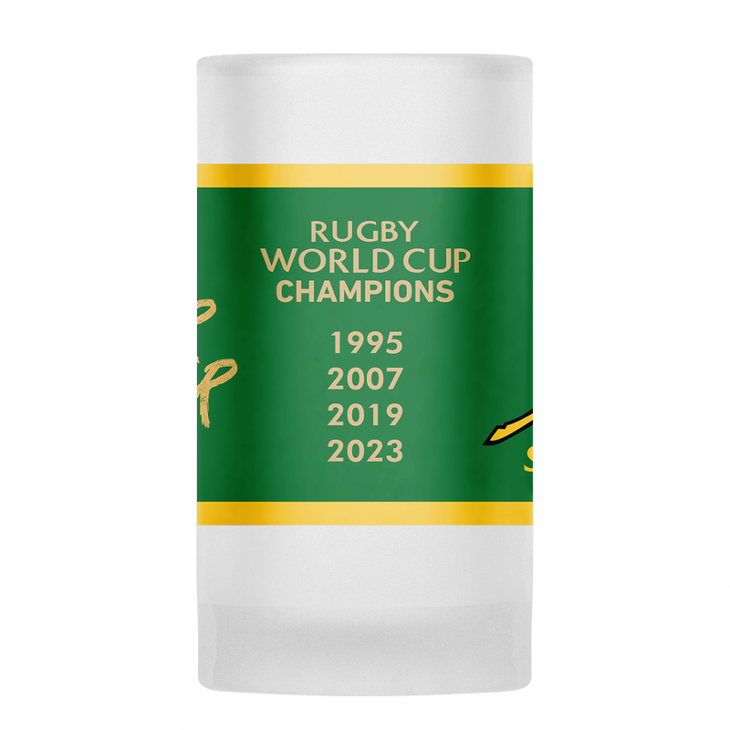 SPRINGBOKS Rugby Back to Back WORLD CUP CHAMPIONS Frosted Beer Mug