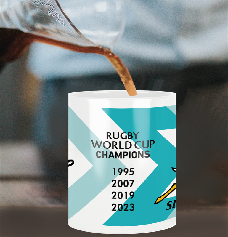 SPRINGBOKS Rugby White Coffee Mug - RWC White Jersey