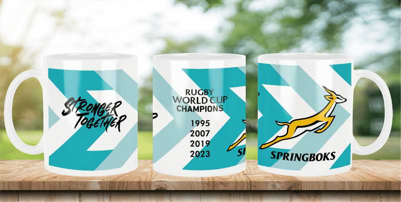 SPRINGBOKS Rugby White Coffee Mug - RWC White Jersey