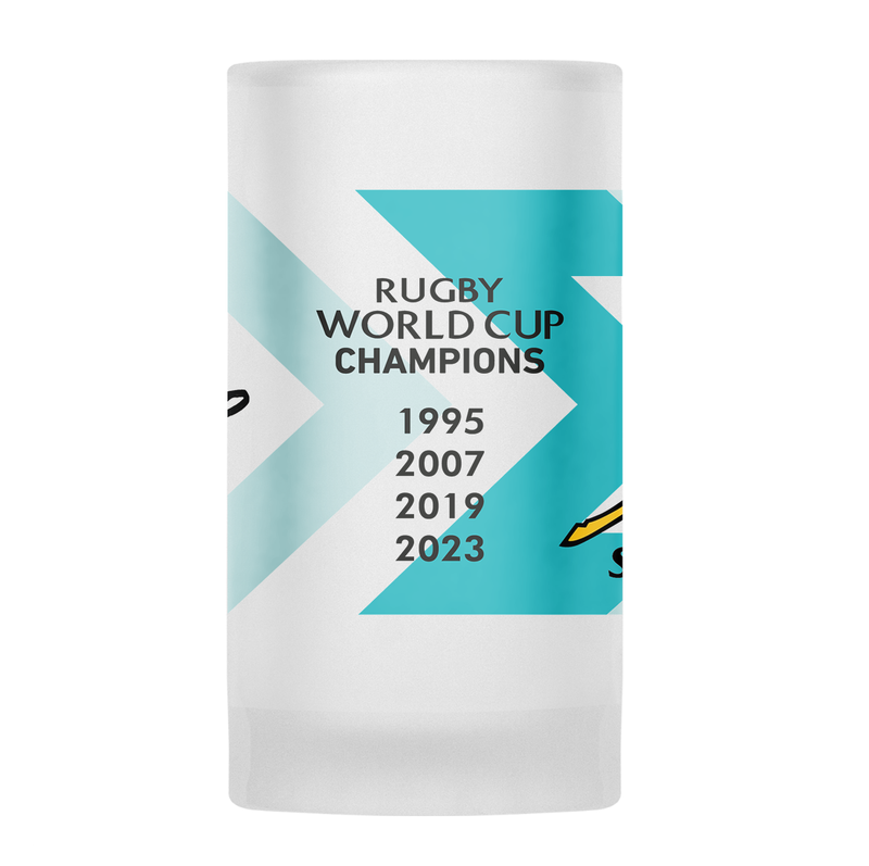 SPRINGBOKS Rugby Frosted Glass Beer Mug - RWC WHITE Jersey