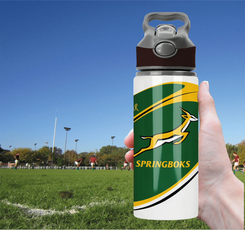 SPRINGBOKS Rugby RWC CHAMPIONS Flip Top Spout Sports Water Bottle