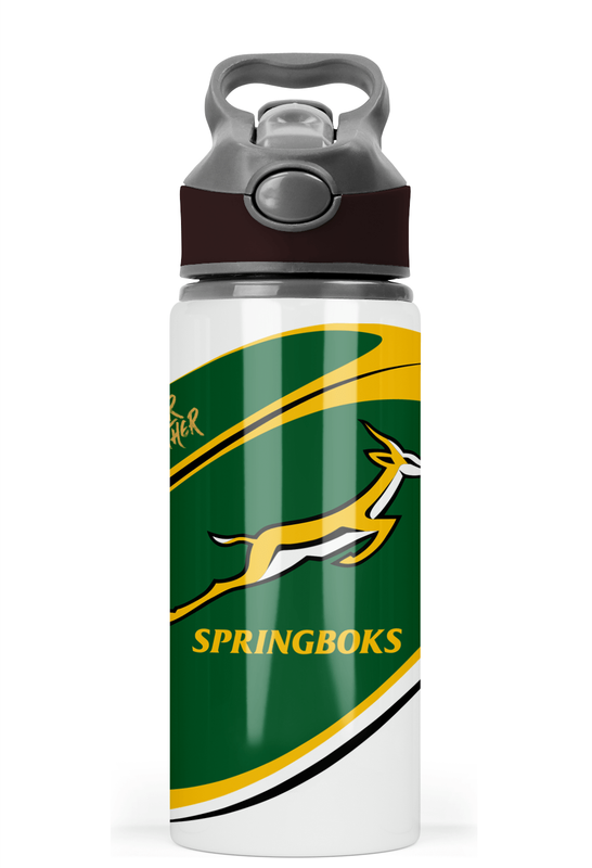 SPRINGBOKS Rugby RWC CHAMPIONS Flip Top Spout Sports Water Bottle