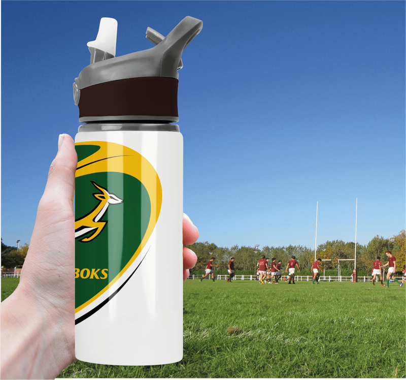 SPRINGBOKS Rugby RWC CHAMPIONS Flip Top Spout Sports Water Bottle