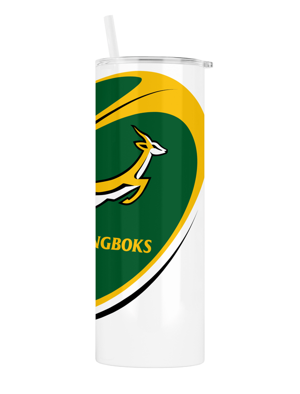 SPRINGBOKS Rugby RWC CHAMPIONS Skinny Tumbler / Travel Mug 20 ozs