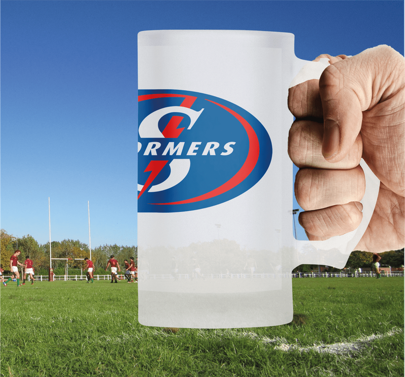 STORMERS Rugby Frosted Glass Beer Mug
