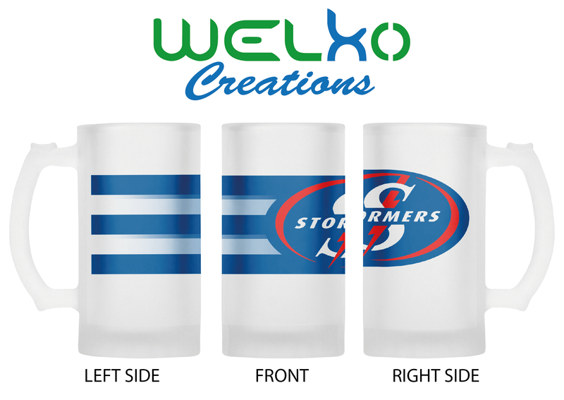 STORMERS Rugby Frosted Glass Beer Mug