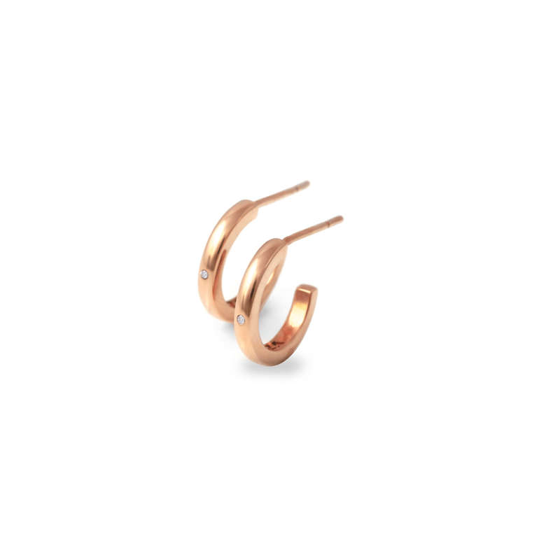 Diamond Hoops - Rose-gold