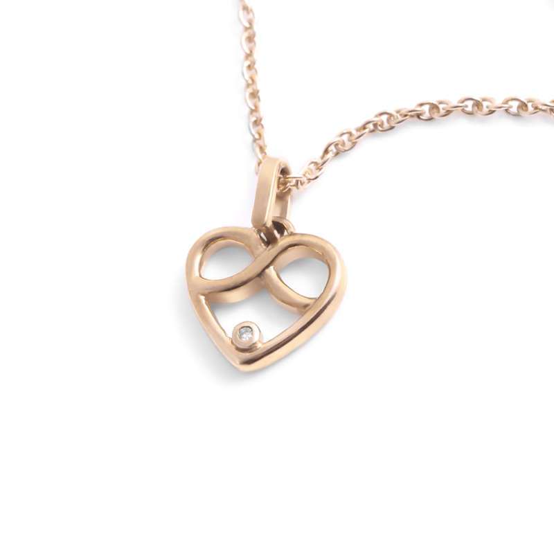Infinity Heart Diamond Pendant And Chain - Yellow-gold