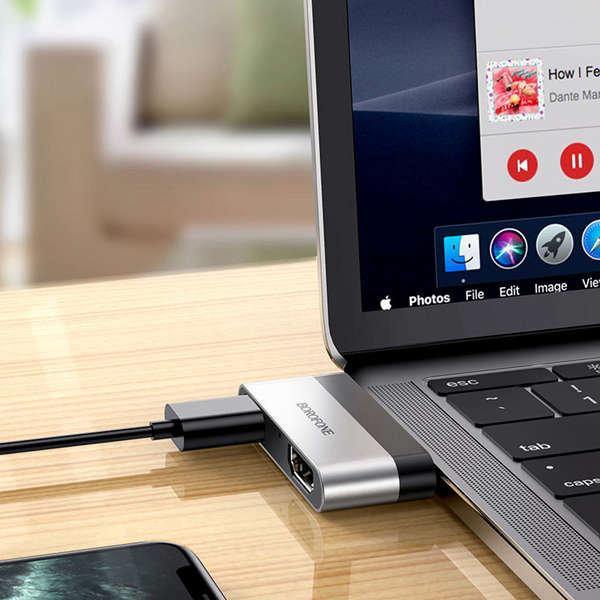 Borofone DH2 Adapter Type-C to HDMI + USB3.0