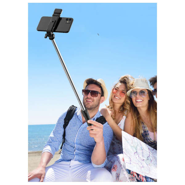 Tripod Selfie Stick with Fill Light - Black