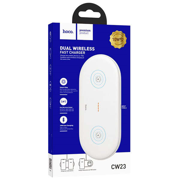 Hoco CW23 Dual Qi Wireless Fast Charger