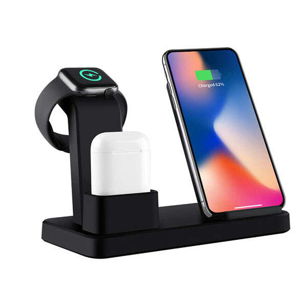 Q12 Qi Wireless Charging Station/ Stand for iPhone, Watch, Airpod