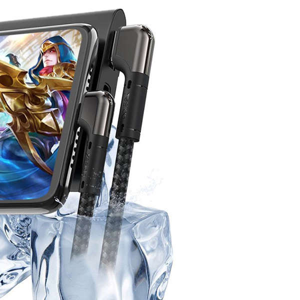 Lightning Right Angle Braided Gaming Cable