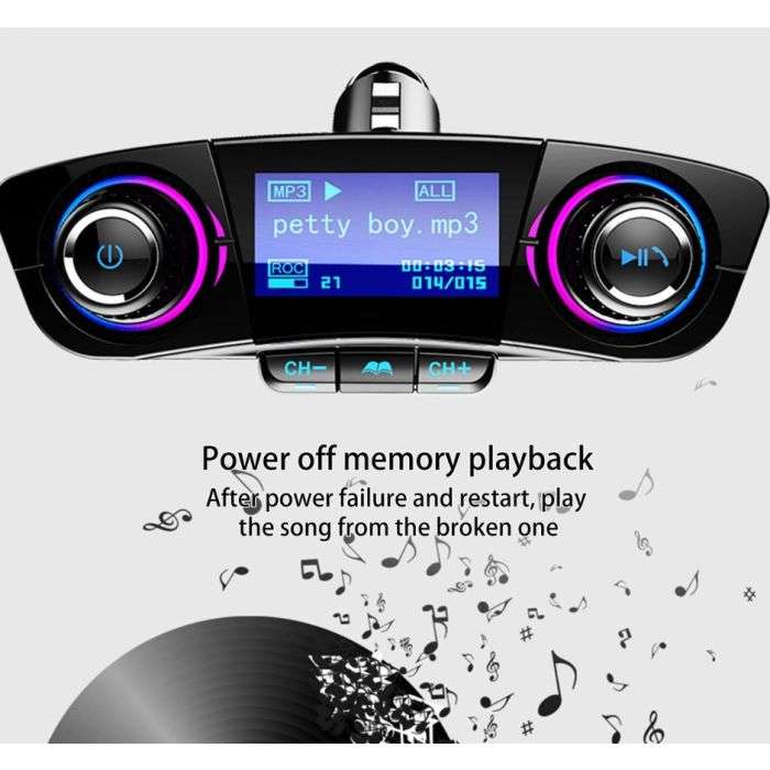 Earldom Bluetooth FM Transmitter Wireless Radio Adapter Car Kit