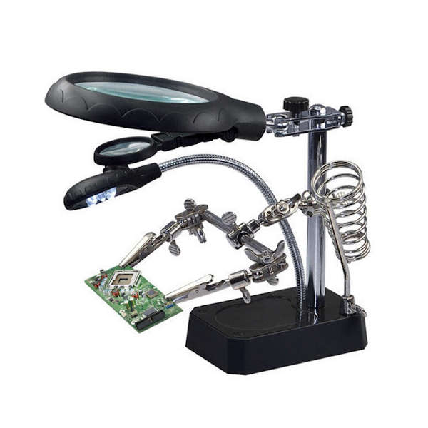 Andowl Solder Helping Hands, Magnifier