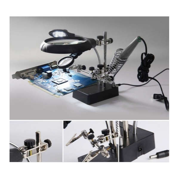 Andowl Solder Helping Hands, Magnifier