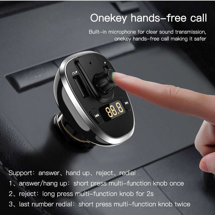 Yesido Y39 FM Bluetooth Handsfree Transmitter Music Player Car Charger