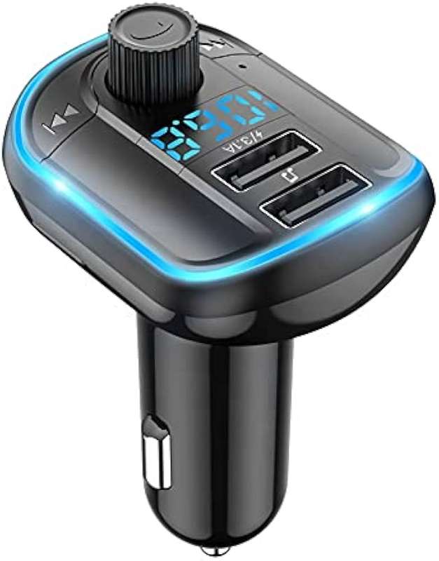 Yesido Bluetooth V5.0 FM Transmitter 2*USB Car Charger Music Play Y44