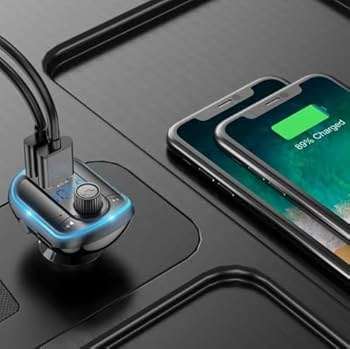 Yesido Bluetooth V5.0 FM Transmitter 2*USB Car Charger Music Play Y44